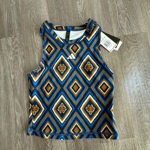 Adidas Farm Rio Farm Trn Tank Top XS Women Blue Geometric Print Training
